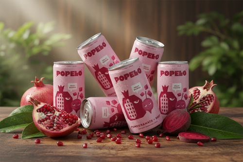 POPELO Pomegranate + Beet sparkling kids' drink can, no added sugar